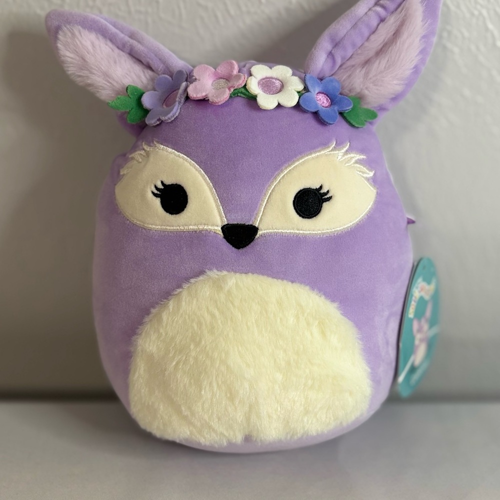 Squishmallows Cadence Lavender Fox Plush with Flower Crown  8"